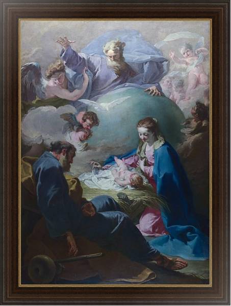 Постер Рождение с Богом-Отцом и Святым Духом с типом исполнения На холсте в раме в багетной раме 1.023.151