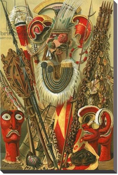 Постер Polynesian culture: Weapons and designs с типом исполнения На холсте без рамы