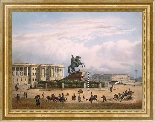 Постер Вид Сенатской площади с типом исполнения На холсте в раме в багетной раме NA033.1.051