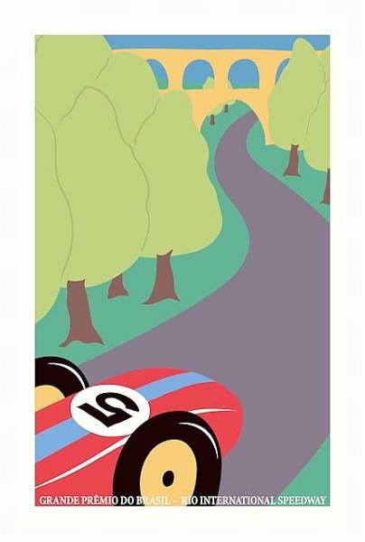 Постер Автогонки 32 с типом исполнения На холсте в раме в багетной раме 221-03