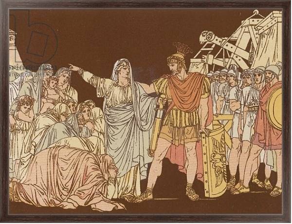 Постер Coriolanus and his mother с типом исполнения На холсте в раме в багетной раме 221-02