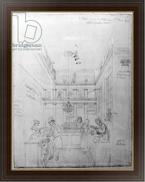 Постер A London Liquor Shop, 1839 с типом исполнения На холсте в раме в багетной раме 1.023.151