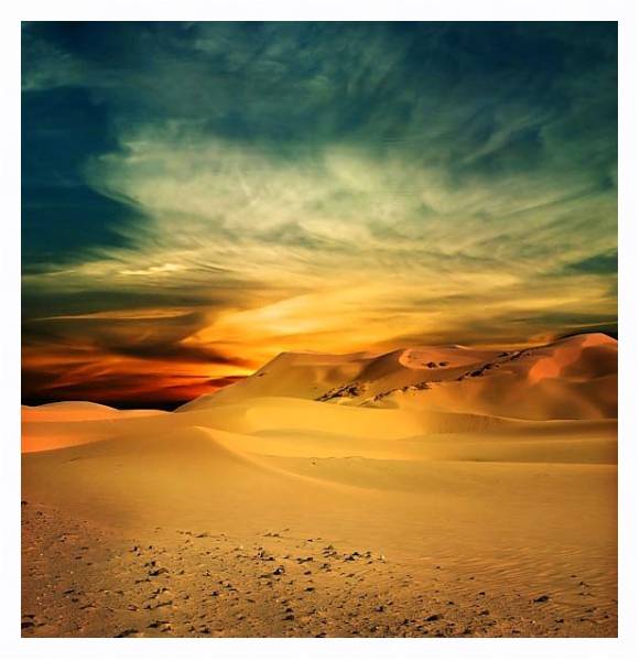Постер Закат в пустыне 2 с типом исполнения На холсте в раме в багетной раме 221-03