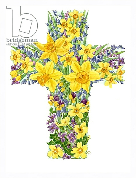 Постер Floral Cross I, 1998 с типом исполнения На холсте в раме в багетной раме 221-03