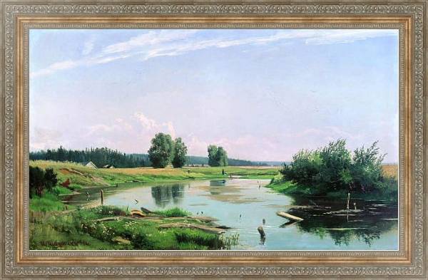 Постер Пейзаж с озером 5 с типом исполнения На холсте в раме в багетной раме 484.M48.310