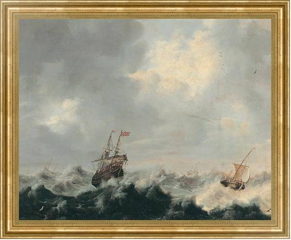 Постер Буря на море с типом исполнения На холсте в раме в багетной раме NA033.1.051