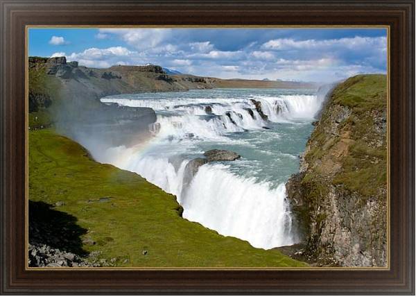 Постер Водопад Гюдльфосс. Исландия с типом исполнения На холсте в раме в багетной раме 1.023.151