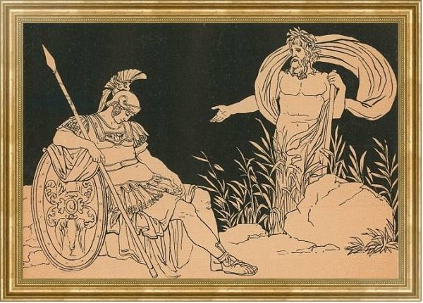 Постер Aeneas and Tiber с типом исполнения На холсте в раме в багетной раме NA033.1.051