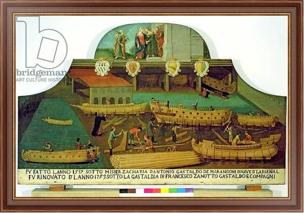 Постер Sign for the Marangoni Family of shipbuilders, Venetian, 1517 с типом исполнения На холсте в раме в багетной раме 35-M719P-83
