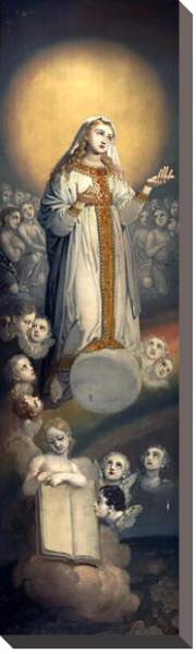 Постер Богоматерь в окружении ангелов с типом исполнения На холсте без рамы
