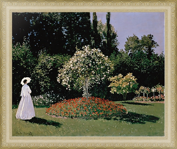 Постер Дама в саду Сент-Адресс с типом исполнения На холсте в раме в багетной раме 484.M48.725
