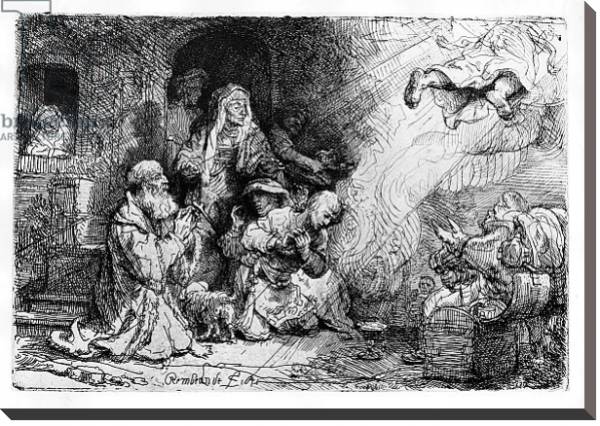 Постер The Angel departing the family of Tobias, 1641 с типом исполнения На холсте без рамы