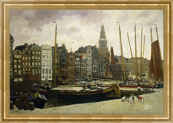 Постер The Damrak, Amsterdam с типом исполнения На холсте в раме в багетной раме NA033.1.051