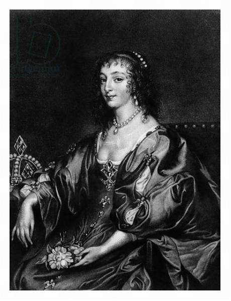 Постер Henrietta Maria, illustration from 'Portraits of Characters Illustrious in British History',] с типом исполнения На холсте в раме в багетной раме 221-03