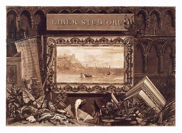 Постер Frontispiece to 'Liber Studiorum', engraved by J. C. Easling 1812 с типом исполнения На холсте в раме в багетной раме 221-03