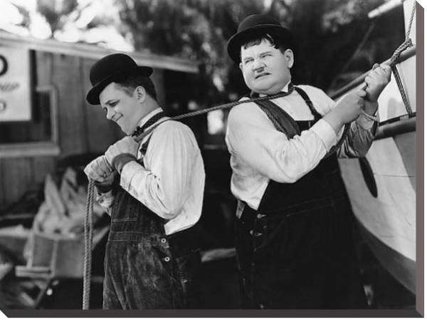 Постер Laurel & Hardy (Towed In A Hole) 2 с типом исполнения На холсте без рамы