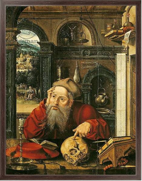 Постер St. Jerome in his Study с типом исполнения На холсте в раме в багетной раме 221-02