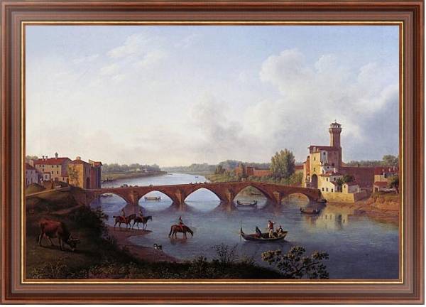 Постер Der Ponte a Mare in Pisa (Toskana) с типом исполнения На холсте в раме в багетной раме 35-M719P-83