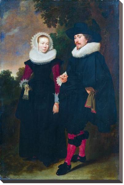 Постер Портрет мужчины и женщины с типом исполнения На холсте без рамы