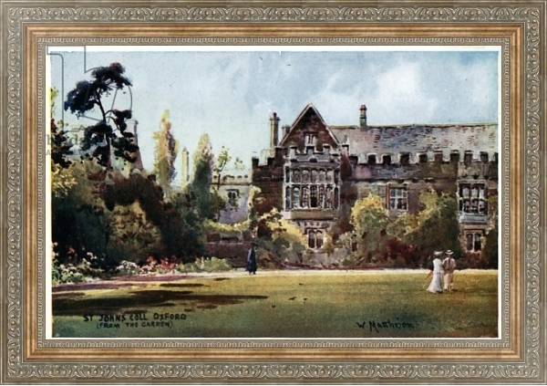 Постер St John's College, from the garden с типом исполнения На холсте в раме в багетной раме 484.M48.310