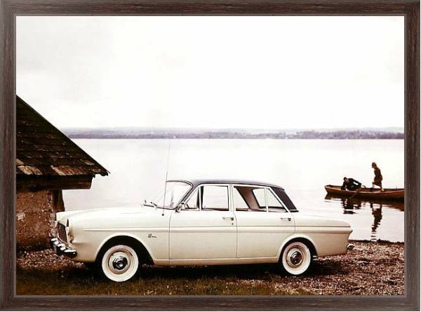 Постер Ford Taunus 12M Sedan (P4) '1962–66 с типом исполнения На холсте в раме в багетной раме 221-02