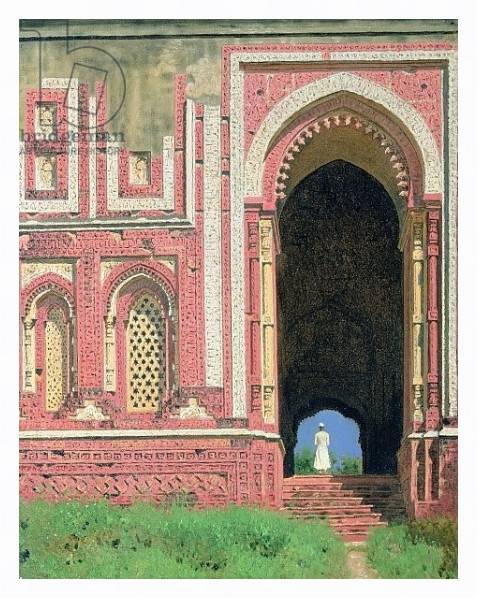 Постер Gate Near Kutub-Minar, Old Delhi, 1875 с типом исполнения На холсте в раме в багетной раме 221-03