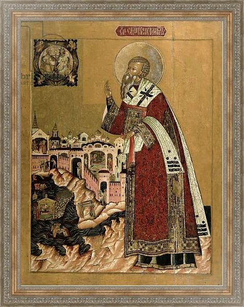 Постер Pope Klemens with scenes from his life 1 с типом исполнения На холсте в раме в багетной раме 484.M48.310
