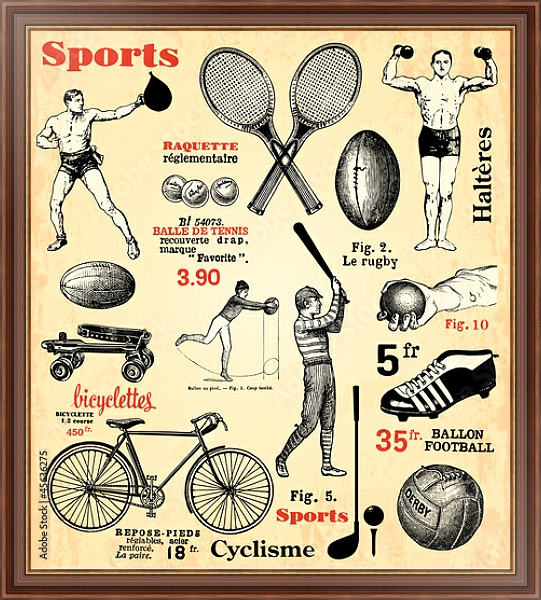 Постер Sports с типом исполнения На холсте в раме в багетной раме 35-M719P-83