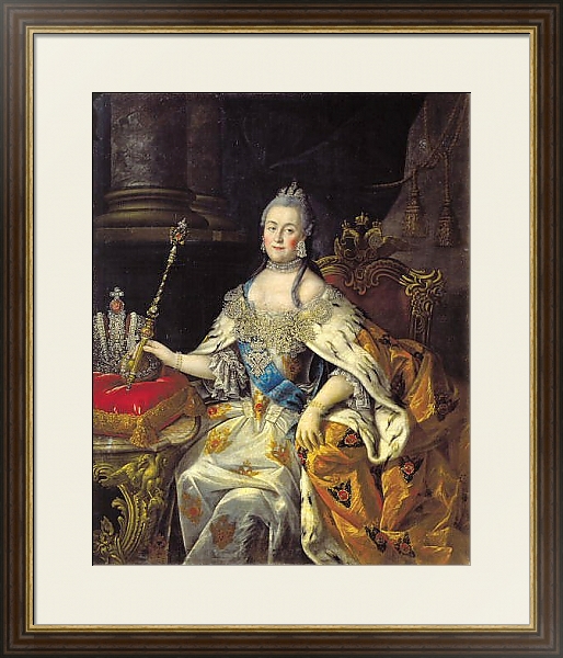 Постер Портрет Екатерины II 8 с типом исполнения Под стеклом в багетной раме 1.023.036