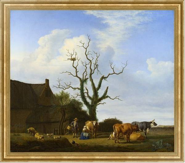 Постер Ферма с мертвым деревом с типом исполнения На холсте в раме в багетной раме NA033.1.051