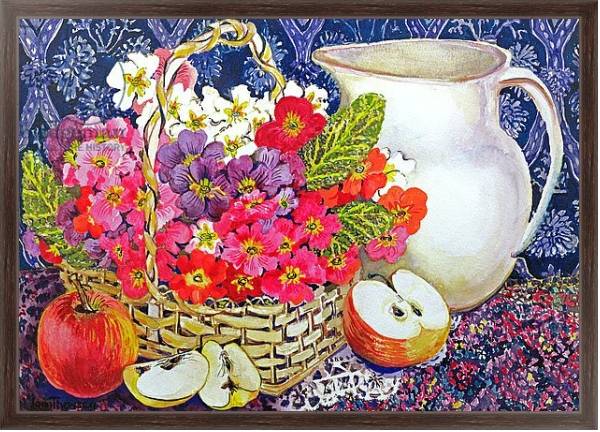 Постер Primulas and Apples с типом исполнения На холсте в раме в багетной раме 221-02