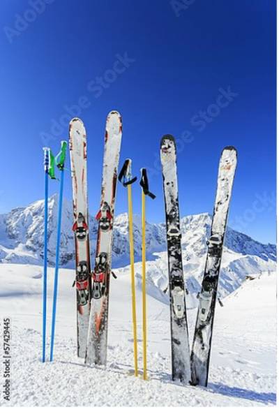 Постер Горные лыжи с типом исполнения На холсте без рамы