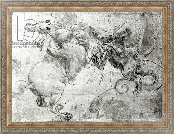 Постер Battle between a Rider and a Dragon, c.1482 с типом исполнения На холсте в раме в багетной раме 484.M48.310