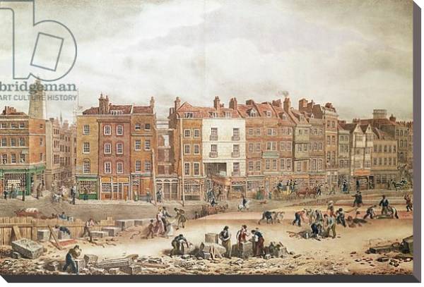 Постер A view of High Street Southwark being the Ancient Roadway с типом исполнения На холсте без рамы
