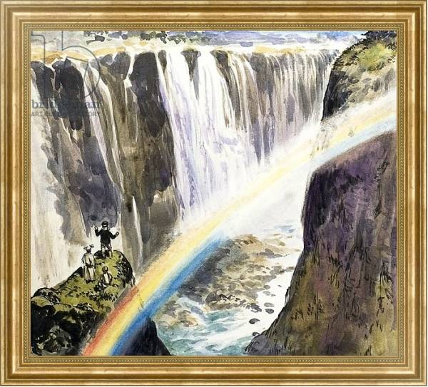 Постер Dr Livingstone seeing the Victoria Falls с типом исполнения На холсте в раме в багетной раме NA033.1.051
