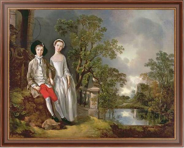 Постер Portrait of Heneage Lloyd and his Sister, Lucy, c.1750 с типом исполнения На холсте в раме в багетной раме 35-M719P-83
