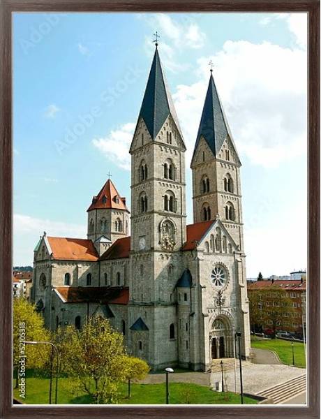 Постер Германия. Вюрцбург. Церковь St. Adalbero  с типом исполнения На холсте в раме в багетной раме 221-02