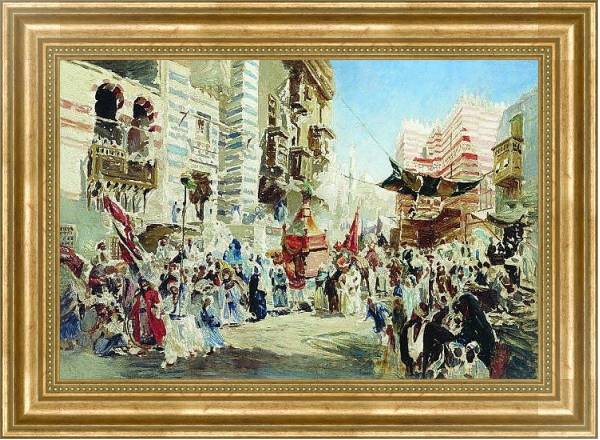 Постер Эскиз к картине Перенесение священного ковра из Мекки в Каир с типом исполнения На холсте в раме в багетной раме NA033.1.051