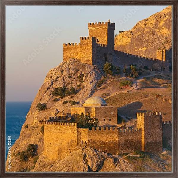 Постер Крым. Генуэзская крепость в Судаке с типом исполнения На холсте в раме в багетной раме 221-02