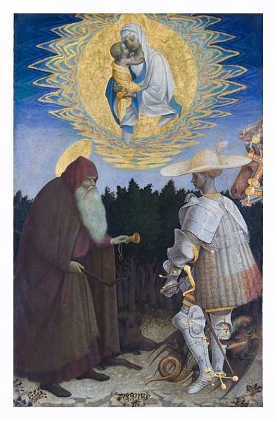 Постер Дева Мария с младенцем и Святыми 4 с типом исполнения На холсте в раме в багетной раме 221-03
