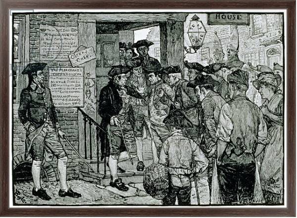 Постер The Mob Attempting to Force a Stamp Officer to Resign, from Harper's Magazine, 1882 с типом исполнения На холсте в раме в багетной раме 221-02