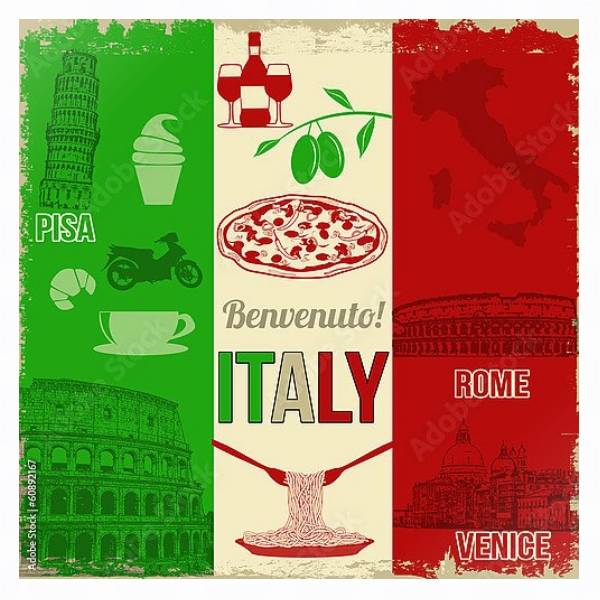 Постер Вкус Италии 2 с типом исполнения На холсте в раме в багетной раме 221-03