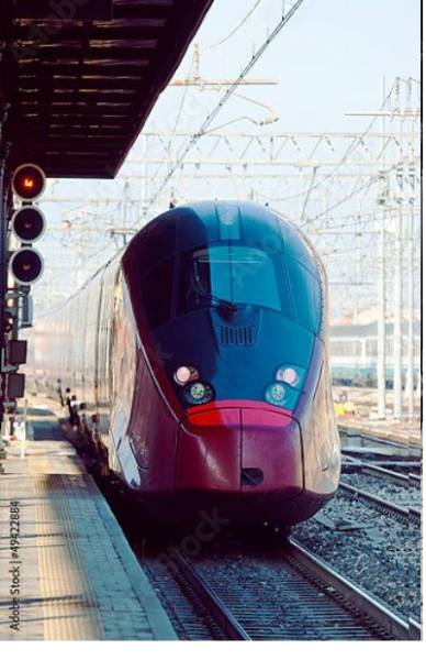 Постер Современный высокоскоростной поезд с типом исполнения На холсте без рамы