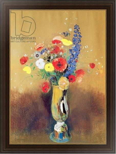 Постер Wild flowers in a Long-necked Vase, c.1912 с типом исполнения На холсте в раме в багетной раме 1.023.151