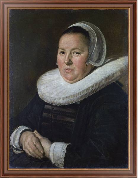 Постер Портрет женщины средних лет с типом исполнения На холсте в раме в багетной раме 35-M719P-83
