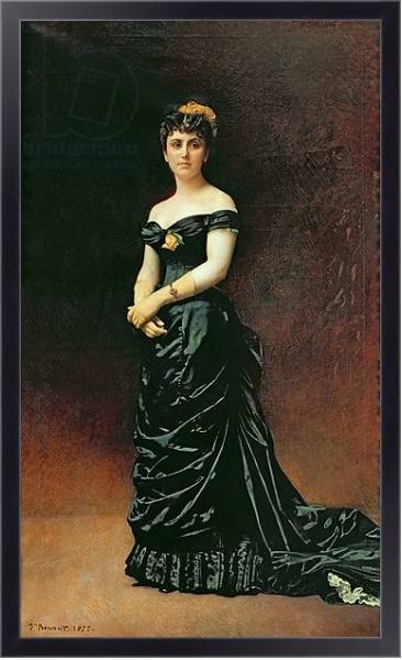 Постер Portrait of Madame Bishoffsheim, 1877 с типом исполнения На холсте в раме в багетной раме 221-01
