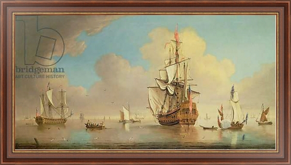 Постер British men-o'-war and other ships с типом исполнения На холсте в раме в багетной раме 35-M719P-83
