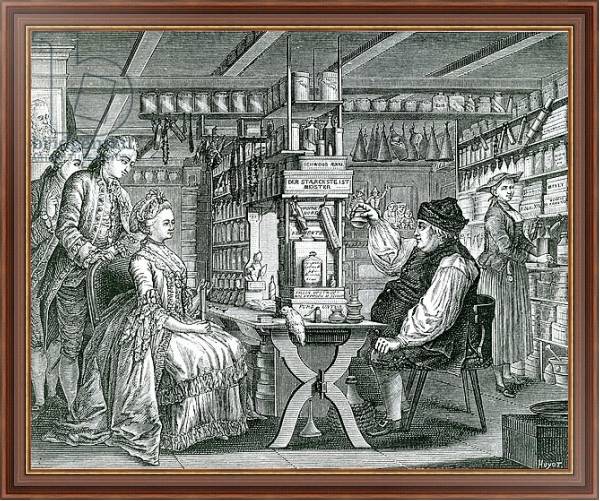 Постер La Pharmacie Rustique, print made by Bartolomaus Hubner, 1774 с типом исполнения На холсте в раме в багетной раме 35-M719P-83