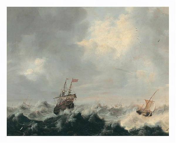 Постер Буря на море с типом исполнения На холсте в раме в багетной раме 221-03
