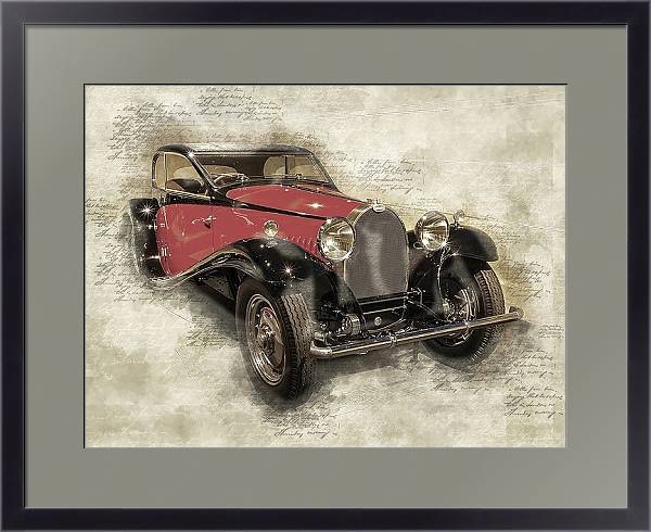 Постер bugatti, 1932 с типом исполнения Под стеклом в багетной раме 221-01